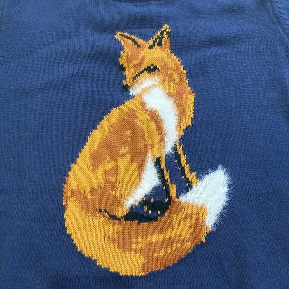 Charter Club Women's Navy Long Sleeve Sweater Knit Top With Fox Size Small - Picture 2 of 8